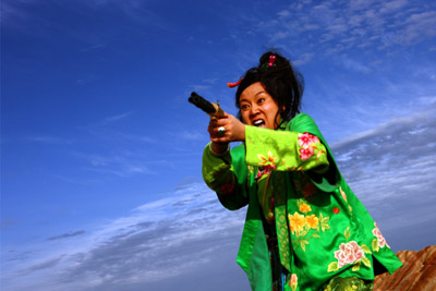 Actress Yan Ni playing the wife of a noodle shop owner in A Simple Noodle Life.