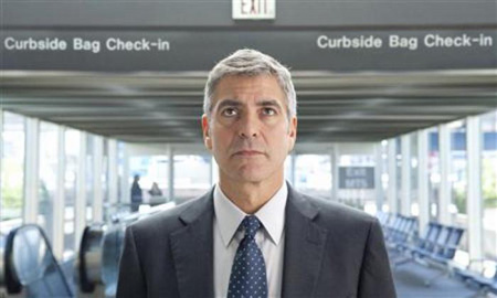 George Clooney in a scene from &apos;Up In The Air&apos;.