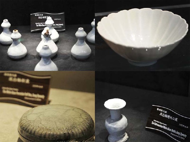 Relics found on the Nanhai No. 1 include these gourd-shaped and bell-mouthed bottles, a porcelain box and a petal-shaped bowl from the Song Dynasty. The museum has more than 200 artifacts from the ship on display. [Xinhua/Chinanews]