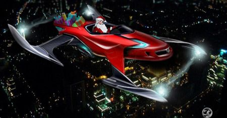 New sled No. 2: The electric-driven sports car of Vauxhall. Its quiet engine helps Santa not disturb the sleeping kids when he enters into houses through chimney.(Photo Source: english.cri.cn)