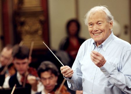 Maestro Georges Pretre conducts the Vienna Philharmonic Orchestra during a rehearsal for the New Year