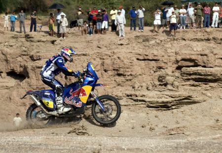 Cyril Despres of France riding his KTM competes during the third stage of the second South American edition of the Dakar Rally from La Rioja to Fiambala, January 4, 2010. 