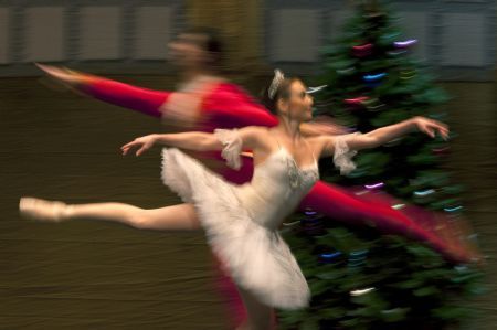 Dancers of the Classical Ballet of Moscow perform during 'El Cascanueces' ('The Nutcracker') by Peter Ilyich Tchaikovsky at Alameda theatre in Malaga, southern Spain, January 6, 2010.