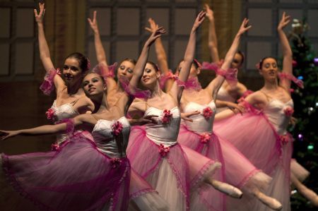 Dancers of the Classical Ballet of Moscow perform during 'El Cascanueces' ('The Nutcracker') by Peter Ilyich Tchaikovsky at Alameda theatre in Malaga, southern Spain, January 6, 2010.