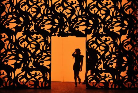 A model presents designs during Fashion Rio Fall/Winter 2010 in Rio de Janeiro, Brazil, Jan. 9, 2010. The Fashion Rio Fall/Winter 2010 entered its second day. 