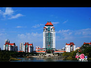 Xiamen University, colloquially known as Xia Da, located in Xiamen, Fujian Province, is the first university in China founded by overseas Chinese. Before 1949, it was named as : University of Amoy. The school motto: 'Pursue Excellence, Strive for Perfection'. This university rank is 13 in China. [Photo by Zhou Yunjie]