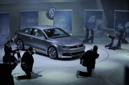 The new VW NCC Compact Coupe is unveiled during the media preview of the 2010 North American International Auto Show (NAIAS) at Cobo center in Detroit, Michigan, U.S.A., Jan 11, 2010. [Xinhua]
