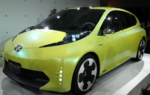 The Toyota FT-CH compact hybrid is viewed during the first press preview day at the 2010 North American International Auto Show January 11, 2010 at Cobo Center in Detroit, Michigan. [Xinhua]