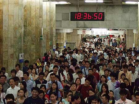 More than 5 million people use the Beijing subway every day.