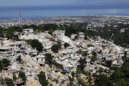 A view of the Canape-Vert area after an earthquake in Port-au-Prince January 13, 2010.(Xinhua/Reuters Photo)