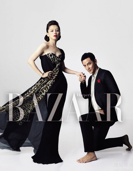 Actors Daniel Wu and Vivian Hsu cover Harper&apos;s Bazaar China February 2010 Issue. They play a couple in the upcoming all-star romantic comedy &apos;Hot Summer Days.&apos; [sohu.com]