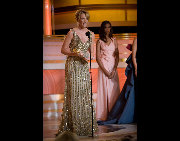 Toni Collette accepts the Golden Globe Award for her role at the 67th Annual Golden Globe Awards at the Beverly Hilton in Beverly Hills, CA Sunday, January 17, 2010. [HFPA/China.org.cn]
