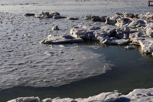 Photo taken on Jan. 22, 2010 shows the sea ice on the seashore in Xingcheng, northeast China's Liaoning Province. 