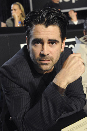 Actor Colin Farrell waits to answer phones during the 'Hope For Haiti Now: A Global Benefit For Earthquake Relief' telethon in Los Angeles, California January 22, 2010.