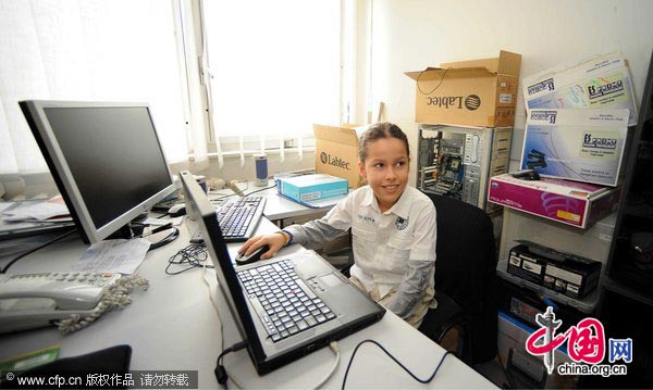 Nine-year-old Marko Calasan pictured at his home in Skopje, the Former Yugoslav Republic of Macedonia. At the age of 9, Marko is the world&apos;s youngest certified computer system administrator and was deemed the Mozart of Computers by the press after passing exams for IT professionals with the computer giant Microsoft.