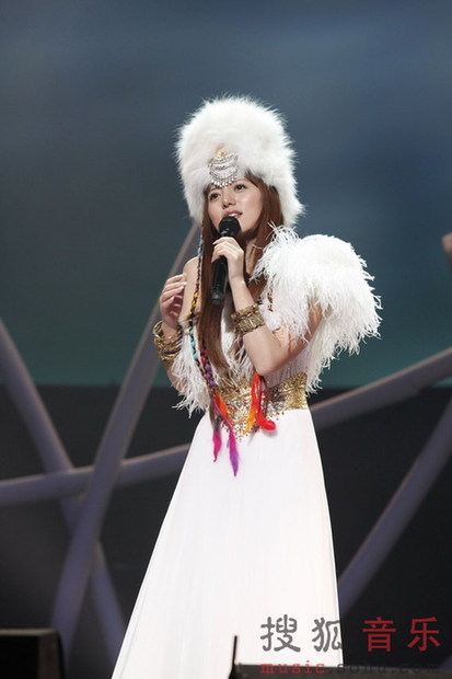 Chinese singer Alan performs at her solo concert in Tokyo, Japan on January 24, 2010.