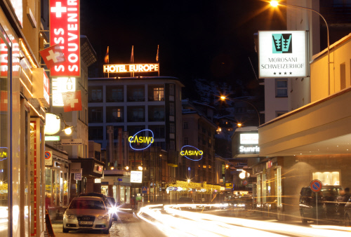 The main street in Davos is seen during the preparations for the upcoming Annual Meeting 2010 of the World Economic Forum in Davos, Switzerland, January 25, 2010. [WEF]