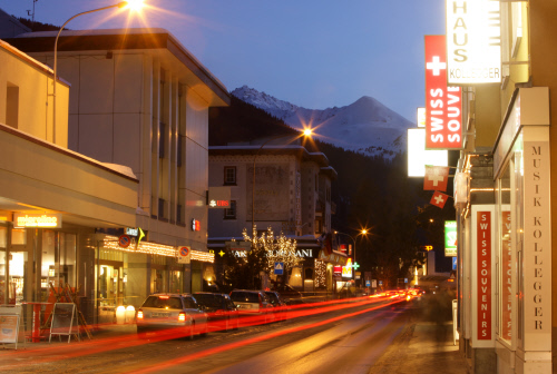 The main street in Davos is seen during the preparations for the upcoming Annual Meeting 2010 of the World Economic Forum in Davos, Switzerland, January 25, 2010. [WEF]