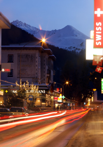 The main street in Davos is seen during the preparations for the upcoming Annual Meeting 2010 of the World Economic Forum in Davos, Switzerland, January 25, 2010. [WEF]