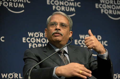 Kris Gopalakrishnan, Chief Executive Officer and Managing Director, Infosys Technologies Ltd, India, captured during the session 'Skills Creation: The Future of Employment' of the Annual Meeting 2010 of the World Economic Forum in Davos, Switzerland, January 27, 2010 at the Congress Centre.