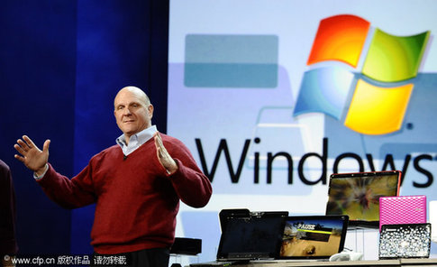 January 6, 2010, Las Vegas, California, USA: Steve Ballmer Microsoft CEO talks at the Beverly Hilton Hotel for the 2010 CES ( Consumer Electronic Show ) show that runs for the next four days at the Las Vegas convention center. [CFP]