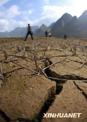 More than three million people are facing a water shortage as the worst drought in 50 years impacts parts of south and southwest China. [Xinhua]