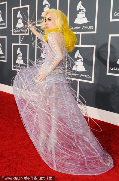 Singer Lady Gaga arrives at the 52nd Annual Grammy Awards held at Staples Center on January 31, 2010 in Los Angeles, California. 