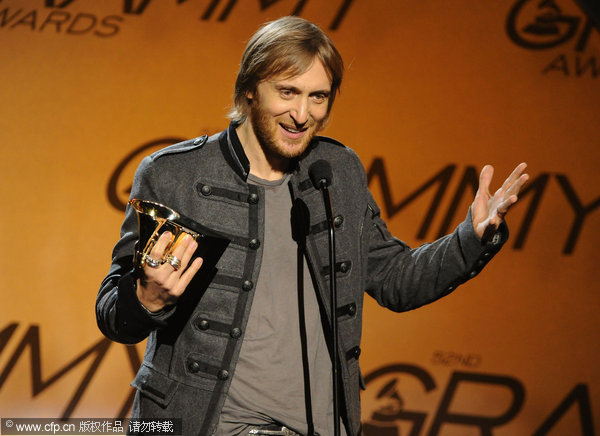 Producer David Guetta speaks onstage during the 52nd Annual Grammy Awards pre-telecast held at Staples Center on January 31, 2010 in Los Angeles, California.