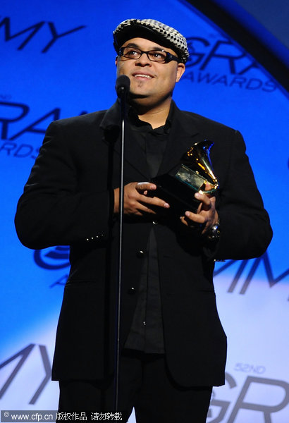 Singer Israel Houghton receives an award at the 52nd Annual Grammy Awards pre-telecast held at Staples Center on January 31, 2010 in Los Angeles, California.