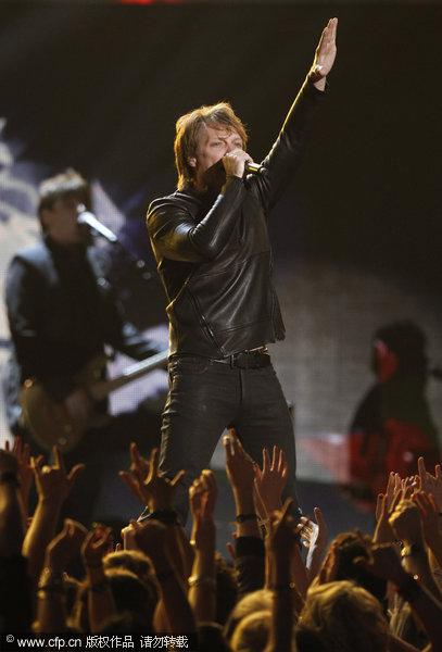 Bon Jovi performs at the 52nd Annual Grammy Awards on Sunday, Jan. 31, 2010, in Los Angeles. 