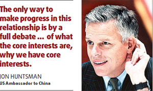 US Ambassador to China Jon Huntsman said in Beijing yesterday that he joined Gates in hoping that it is a short downturn.