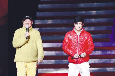Veteran comedian Zhao Benshan and his protege Xiao Shenyang 