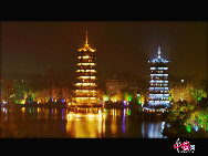 Guilin is a prefecture-level city in China, situated in the northeast of the Guangxi Zhuang Autonomous Region on the west bank of the Li River. Its name means 'forest of Sweet Osmanthus', owing to the large number of fragrant Sweet Osmanthus trees located in the city. The city has long been renowned for its unique scenery. [Photo by Cai Ming]