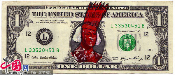 Lady Gaga takes on George Washington as she features on these altered one dollar bills. US based artist, Craig Gleason has scribbled the &apos;Just Dance&apos; singer&apos;s face - in some of her most outlandish outfits - on to several of the notes. He is selling them on his website in packs of three - for between $10 and $15 USD. [CFP]