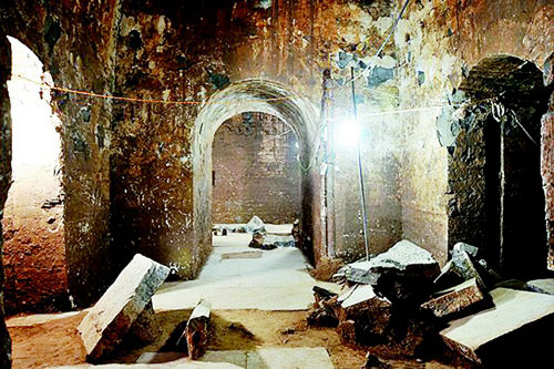 The newly discovered tomb in central China's Henan province.