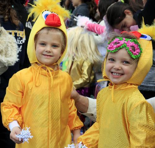 Children attend a Grand Parade of the Limassol Carnival 2010 in the coastal city of Limassol, Cyprus, Feb. 14, 2010. 