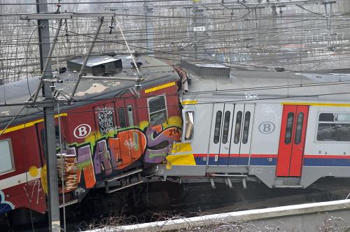 Two trains crashed head-on outside Brussels on Monday, killing at least 20 people, officials and Belgian broadcaster VRT said.