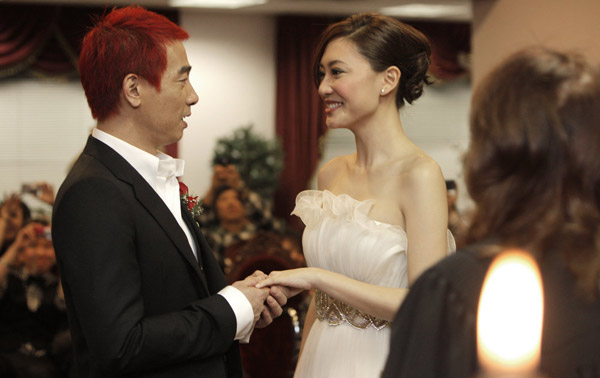 Hong Kong star couple Cherrie Ying and Jordan Chan tied the knot on Valentine's Day in Las Vegas. The lovebirds have been together for three years. They are planning to settle down in Beijing after the wedding, according to Sohu.com. Cherrie Ying, 26, appears in the films 'Fulltime Killer' and 'Rob-B-Hood'. Jordan Chan, 42, can be found in 'Initial D' and 'Kung Fu Hip-Hop'.