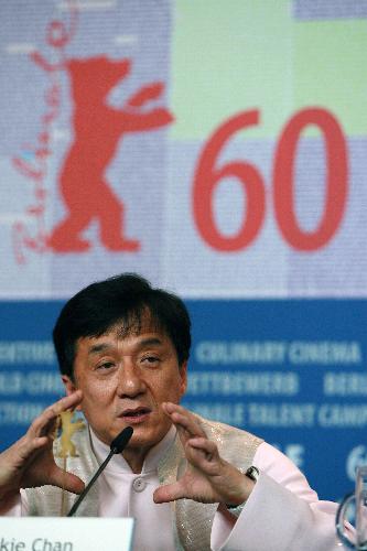 Actor Jackie Chan attends a press conference for the Chinese film 'Little Big Soldier' during the 60th Berlinale International Film Festival in Berlin, capital of Germany, Feb. 16, 2010. 