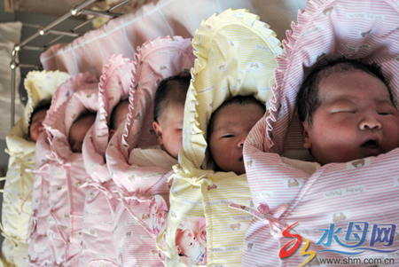 Many newborn babies were delivered at the beginning of the Chinese Lunar New Year of Tiger, which started on February 14, 2010.