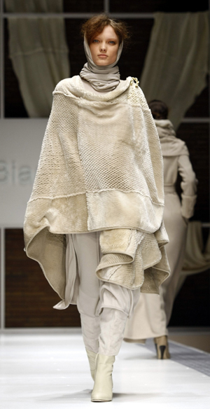 A model presents a creation as part of the Laura Biagiotti Fall/Winter 2010/11 Women's collection during Milan Fashion Week March 1, 2010. 