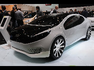 A KIA ECODynamics concept car is on show during the second press day of the 80th Geneva International Motor Show at Palexpo, March 2, 2010. [Xinhua]