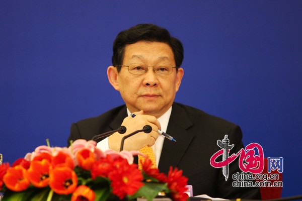 Minister of Commerce Chen Deming at the NPC press conference on macroeconomic regulation and control in Beijing, March 6, 2010.