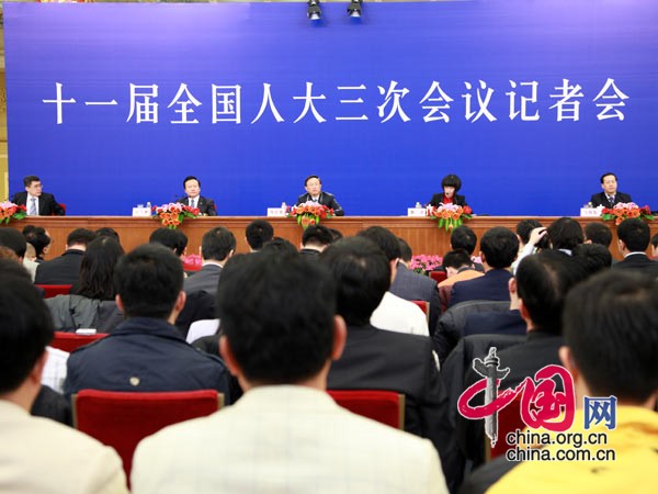 Chinese Foreign Minister Yang Jiechi answers questions during a news conference on the sidelines of the Third Session of the 11th National People's Congress (NPC) at the Great Hall of the People in Beijing, China, March 7, 2010. 