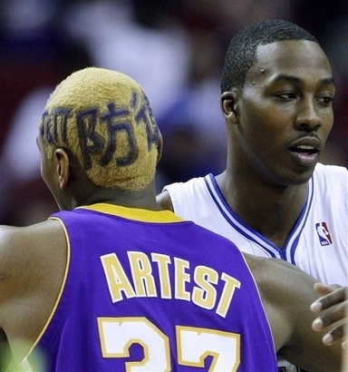 Ron Artest&apos;s changeful hairstyles [Xinhua file photo]