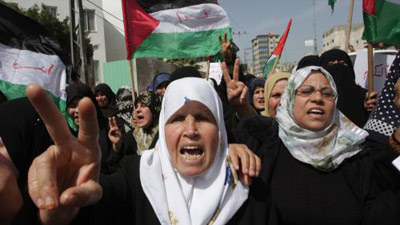 Palestinian women, girls stage demonstration in Gaza Strip