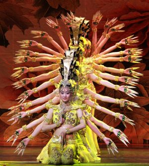 Chinese dancers perform at the Massey Hall in Toronto, Canada, on March 7, 2010. A dazzling performance was staged by the Chinese troupe to celebrate the Spring Festival.