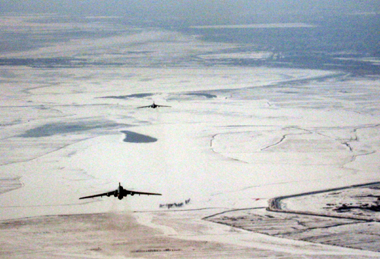 Warplane bombs Yellow River ice jam