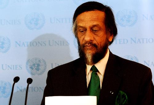 Chairman of the Intergovernmental Panel on Climate Change (IPCC) Rajendra Pachauri speaks at a joint press conference with UN Secretary-General Ban Ki-moon (not pictured) at the UN headquarters in New York, the United States, March 10, 2010. [Xinhua]