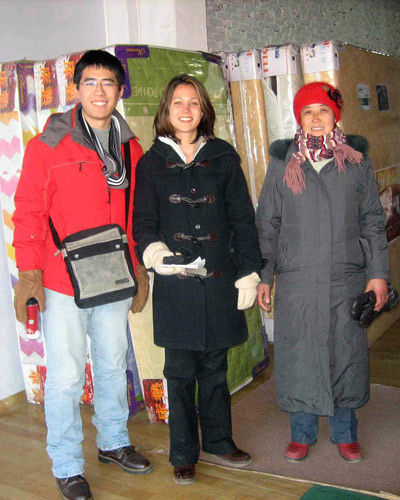 Zhang Sheng (L), director of China Operations, and Casey Wilson (M), CEO in Inner Mongolia in Jan. 2008 